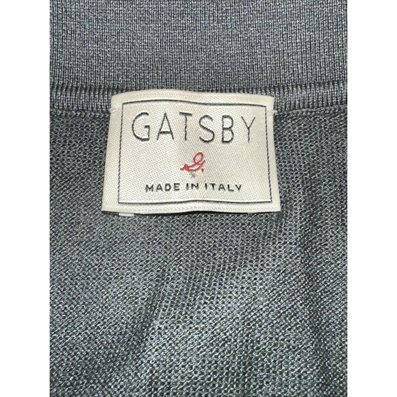 Gatsby Sweater Mens M Gray Silk Cotton Polo Shirt Style Short Sleeve Italian - Picture 4 of 11